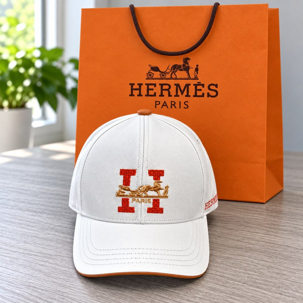Hermes White Equestrian H Cap